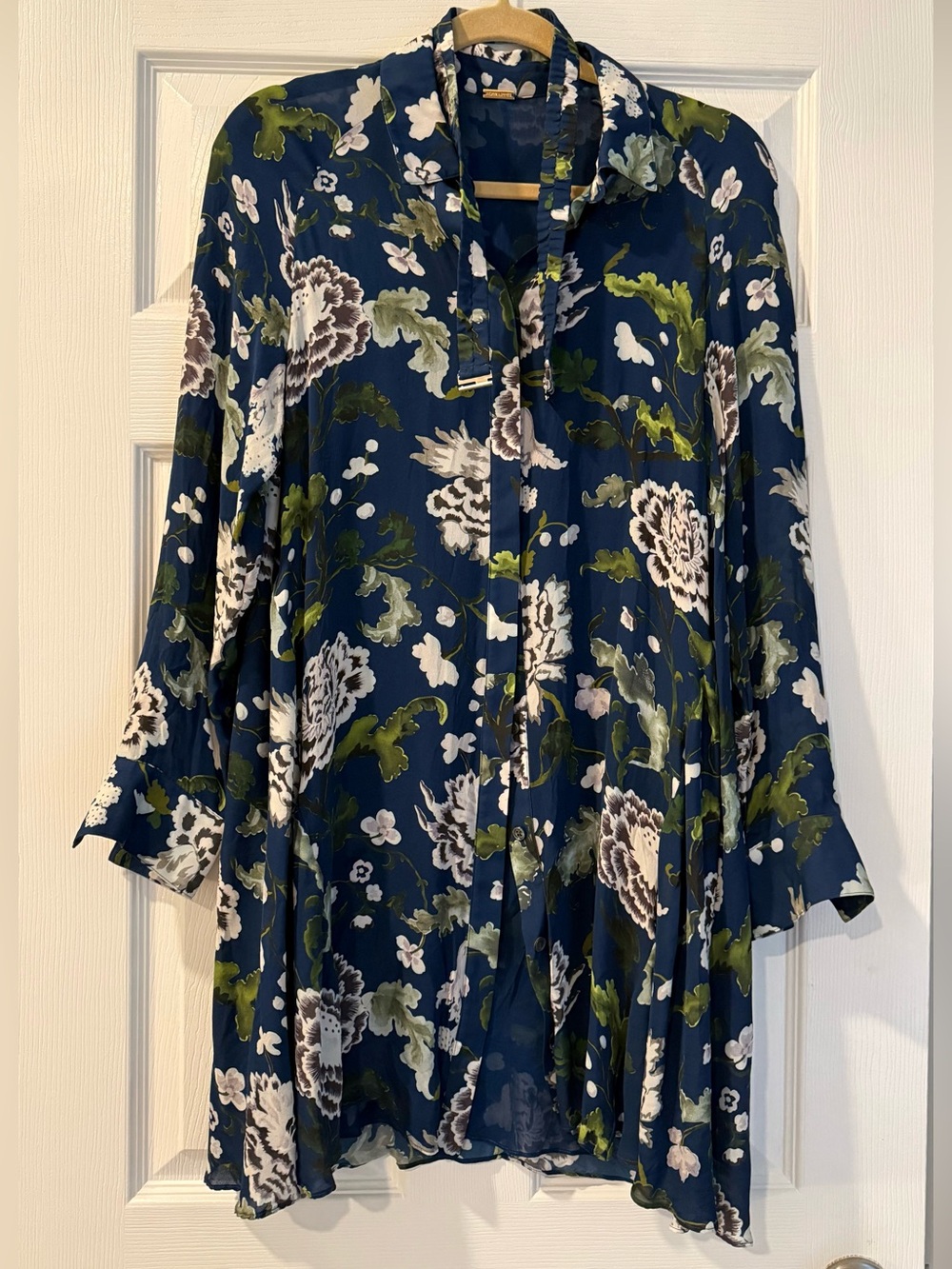 Adam Lippes 100% Silk Floral Blouse Size 8 Made in USA